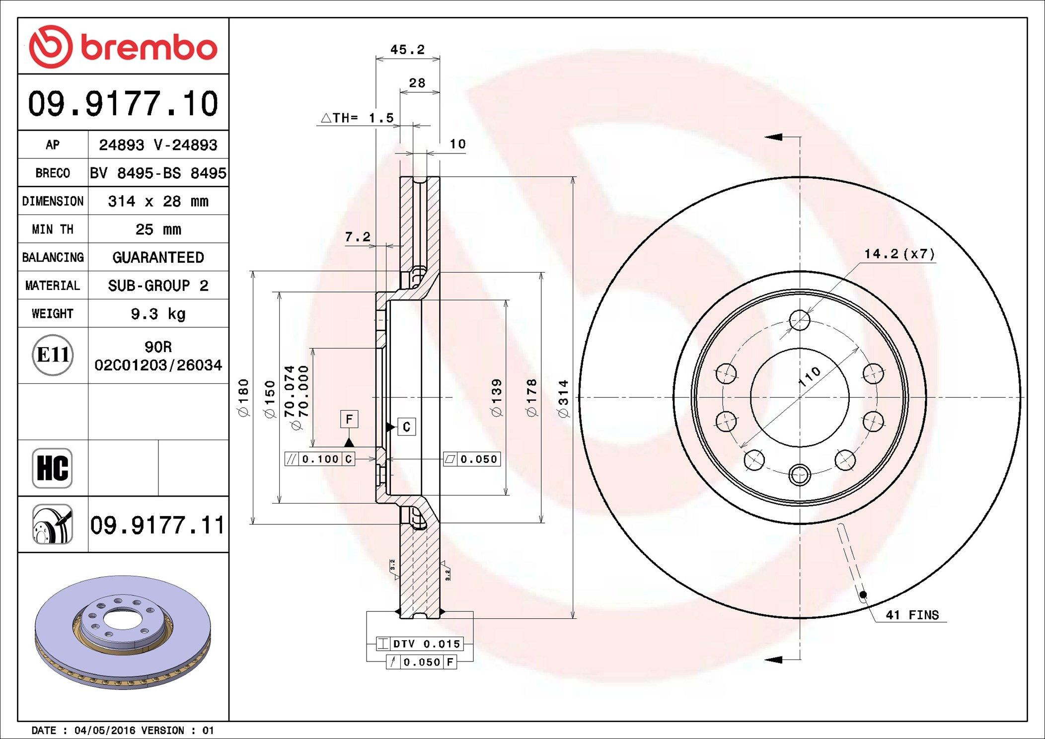 Compre 09917711 Brembo Disco do freio dianteiro