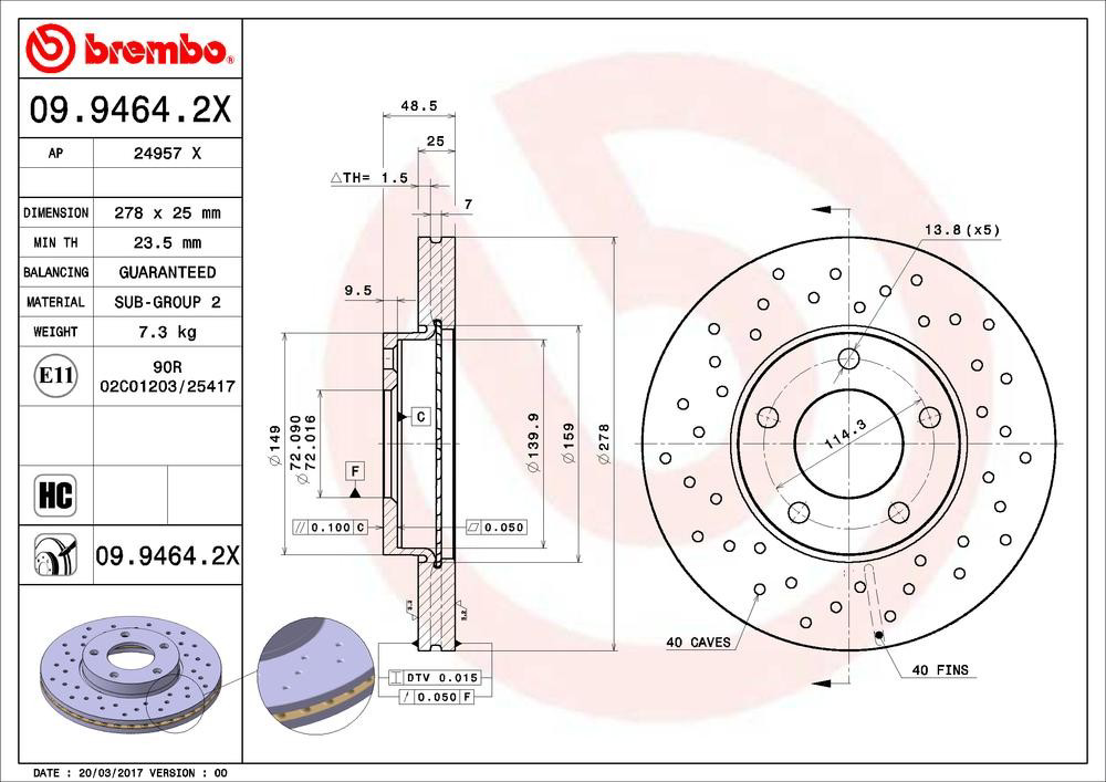  Brembo 0994642X