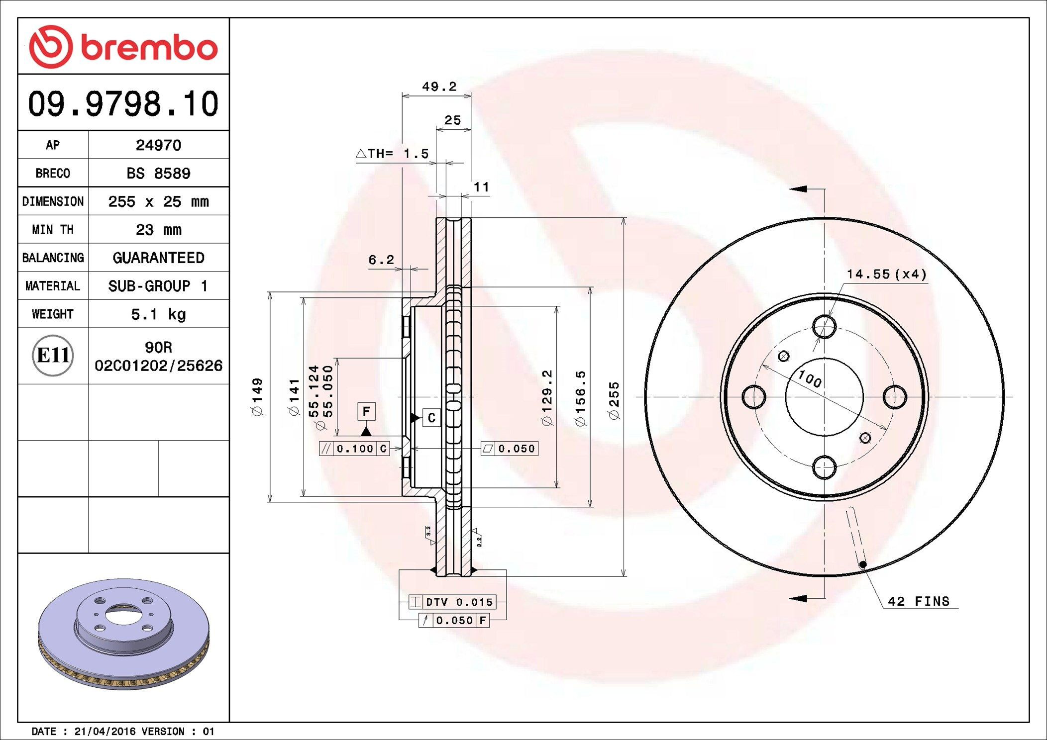 Compre 09979810 Brembo Disco do freio dianteiro