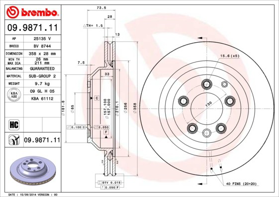  Brembo 09987111
