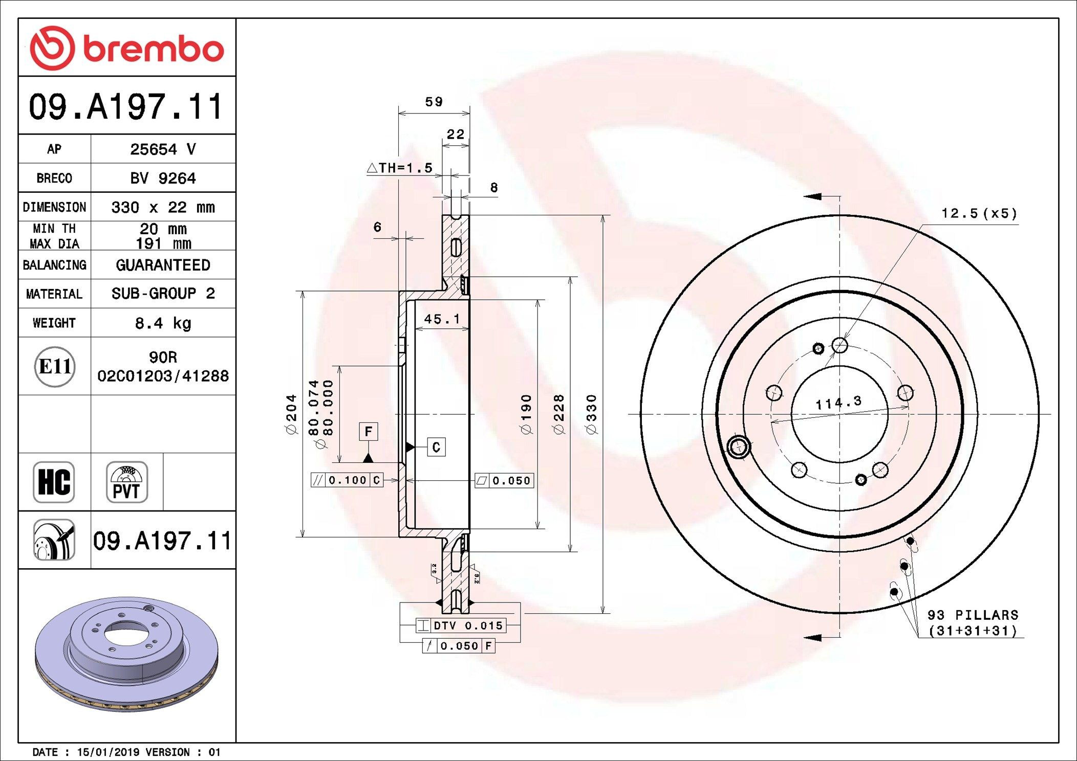 Compre 09A19711 Brembo Disco do freio traseiro