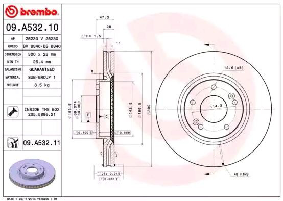 Compre 09A53210 Brembo Disco do freio dianteiro