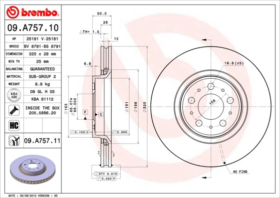 Compre 09A75711 Brembo Disco do freio dianteiro