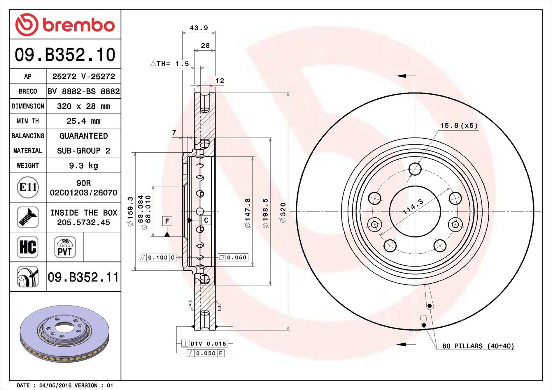 Compre 09B35211 Brembo Disco do freio dianteiro