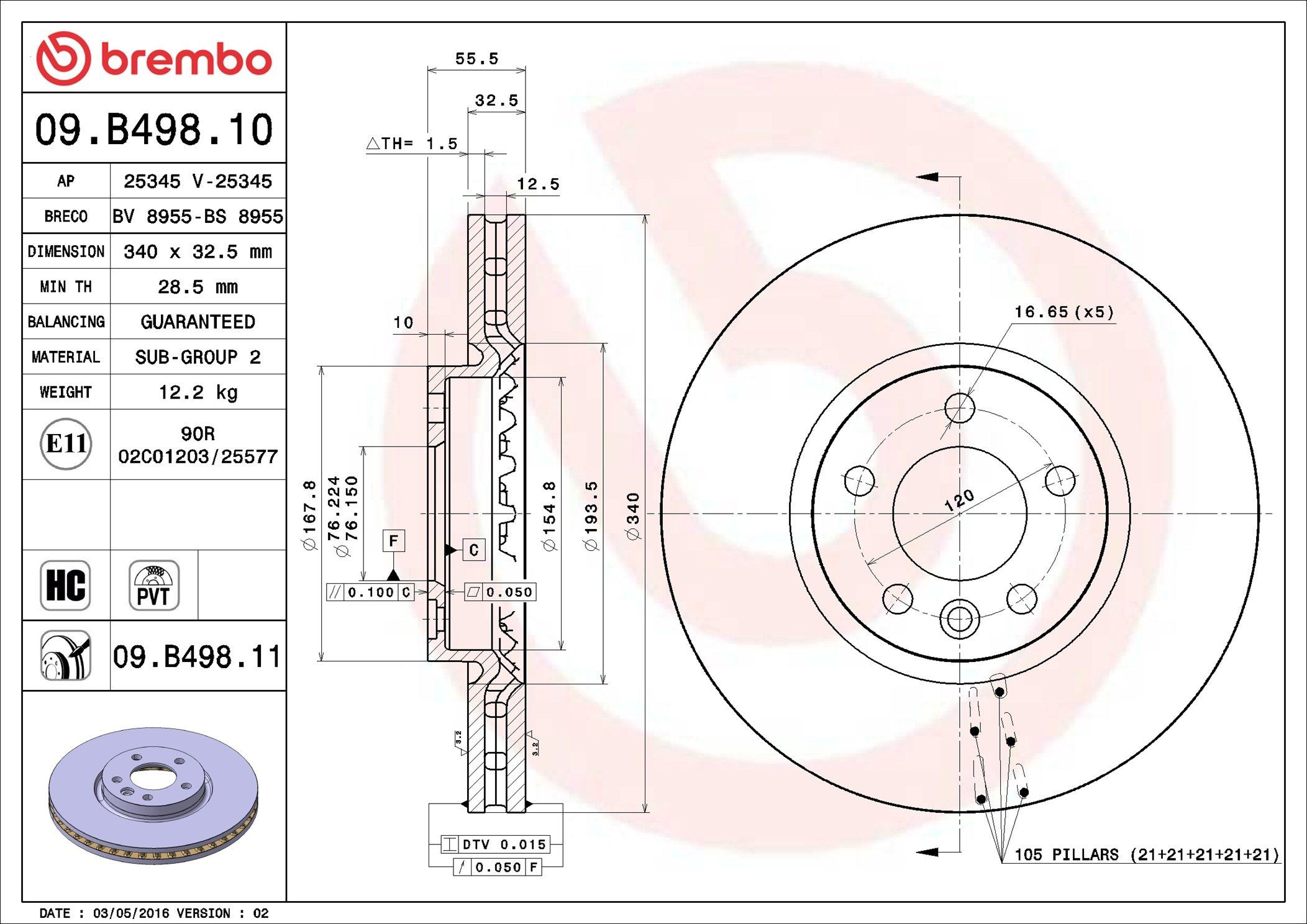 Disco do freio dianteiro Brembo 09B49810 preço, a partir de 75,07 USD