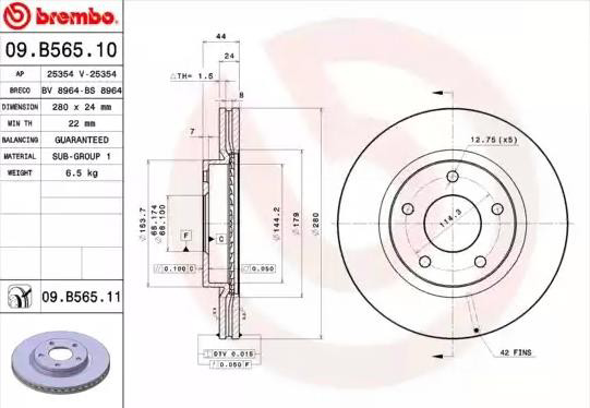 Compre 09B56511 Brembo Disco do freio dianteiro