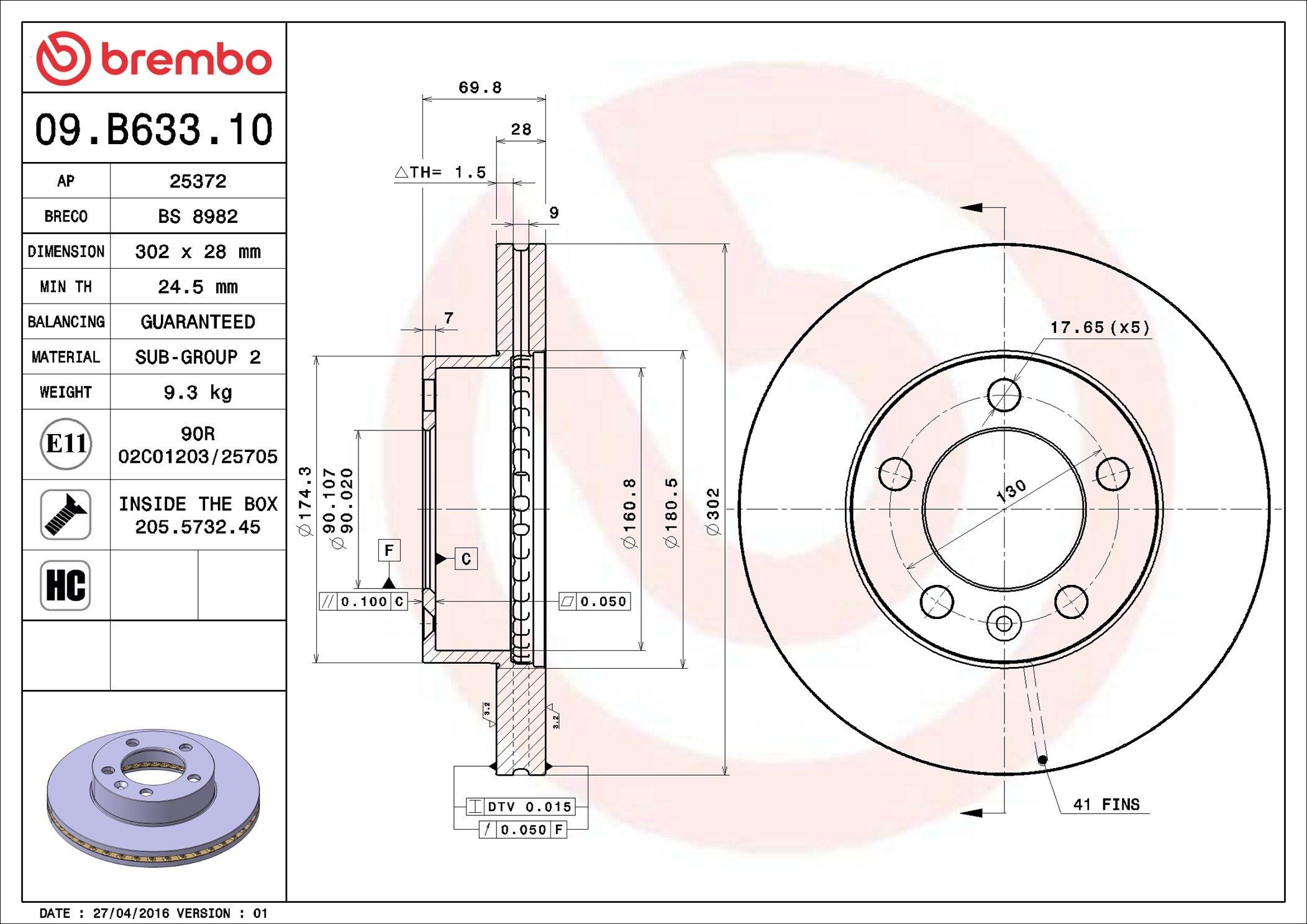 Compre 09B63310 Brembo Disco do freio dianteiro
