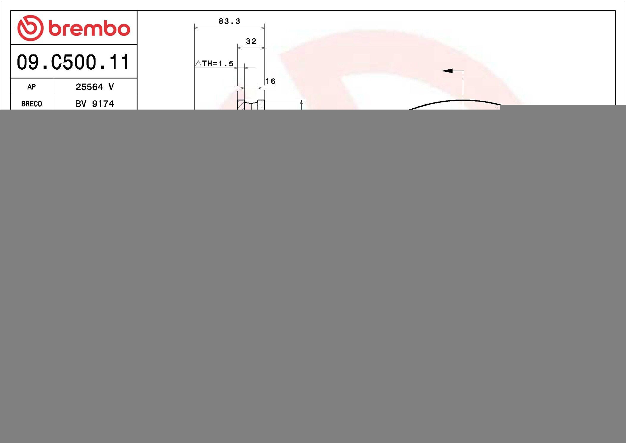 Compre 09C50011 Brembo Disco do freio dianteiro