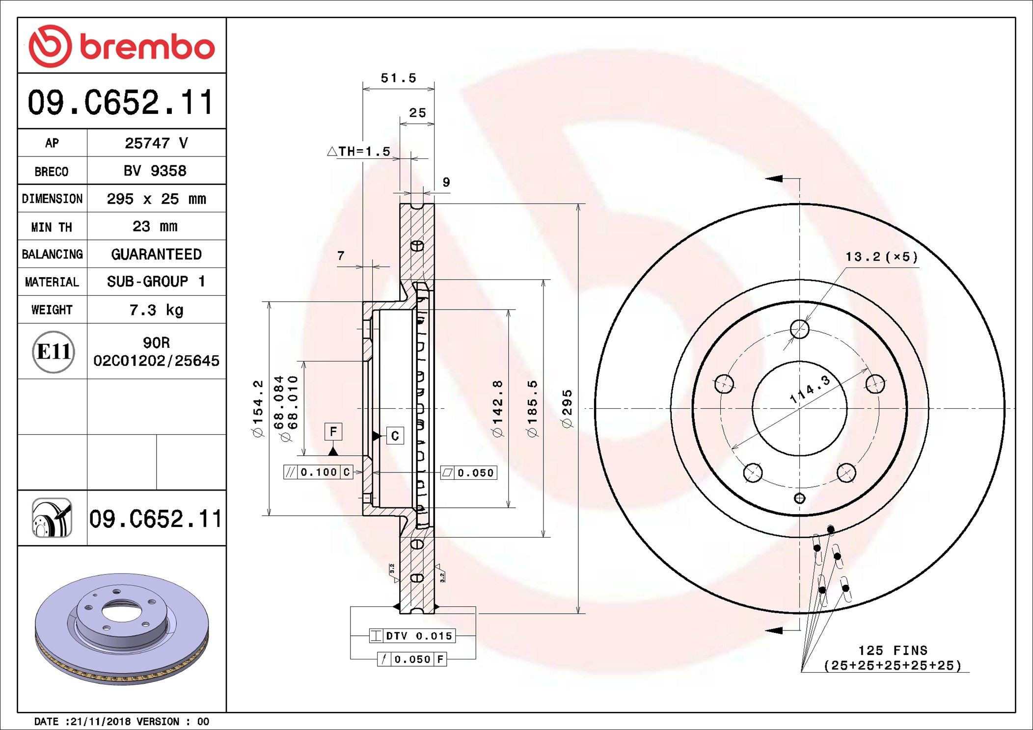 Compre 09C65211 Brembo Disco do freio dianteiro