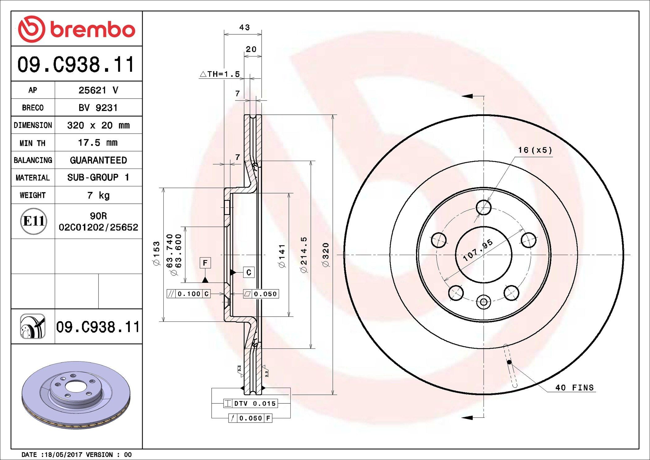 Compre 09C93811 Brembo Disco do freio traseiro