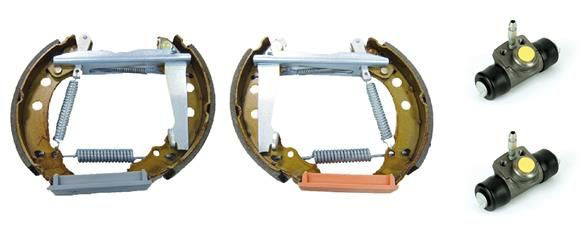 Compre K85011 Brembo Sapatas do freio traseiras de tambor, montadas com cilindros, kit