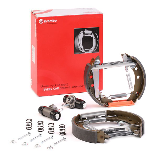 K85011 Brembo Sapatas do freio traseiras de tambor, montadas com cilindros, kit