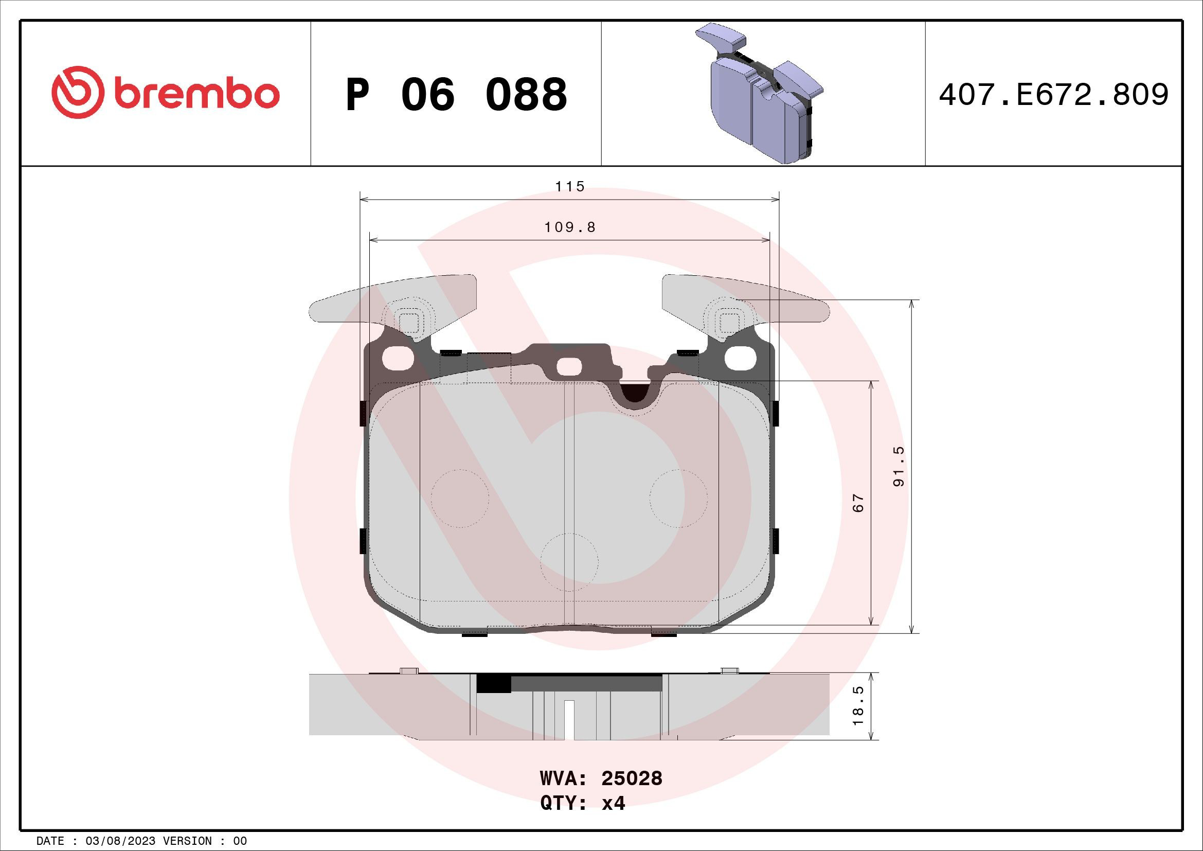 Sapatas do freio dianteiras de disco Brembo P06088X preço, a partir de 58,22 USD