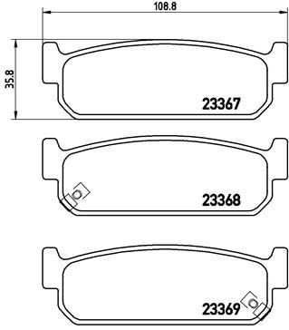 Compre P56071 Brembo Sapatas do freio traseiras de disco