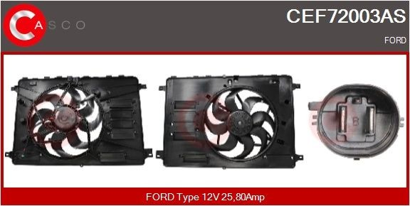  Ventilador elétrico de esfriamento montado (motor + roda de aletas) Ford S-Max monovolume (CA1) (2006 - 2014) 