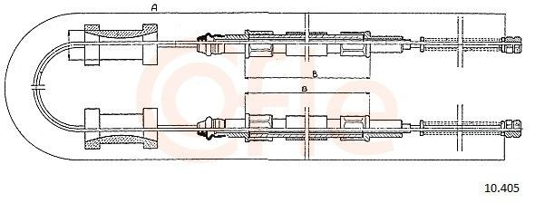  Cabo traseiro direito/esquerdo do freio de estacionamento Audi 80 B2 sedan (81, 85) (1978 - 1986) B2