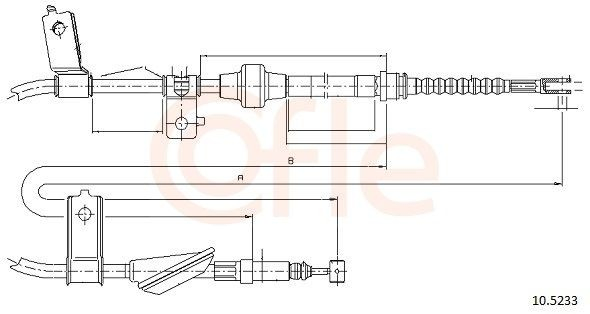  Cabo do freio de estacionamento traseiro direito Honda Civic VI sedan (EJ9, EK3/4) (1995 - 2001) VI
