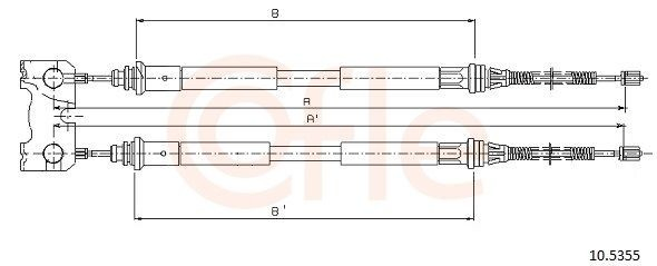 Cabo traseiro direito/esquerdo do freio de estacionamento 302044 Beca Cables