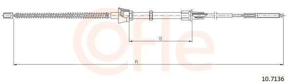 707010 Beca Cables Cabo traseiro direito/esquerdo do freio de estacionamento