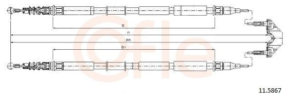 Compre Cabo traseiro direito/esquerdo do freio de estacionamento Opel Zafira 