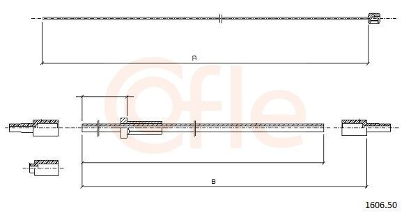 Cabo de abertura da capota para Fiat Panda I 141A