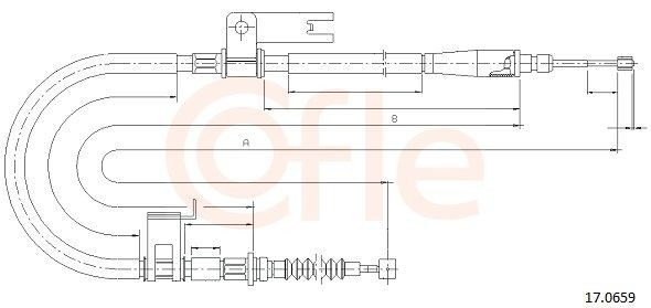 Cabo do freio de estacionamento traseiro esquerdo para Mazda Protege  4 DOOR