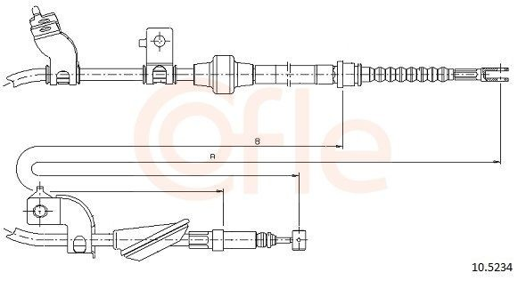 Cabo do freio de estacionamento traseiro esquerdo para Honda Civic VI EJ9, EK3/4