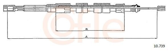 Cabo traseiro direito/esquerdo do freio de estacionamento Volkswagen Transporter T3 24, 25, 251