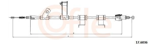  Cabo do freio de estacionamento traseiro direito Hyundai Accent III sedan (MC) (2005 - 2012) III