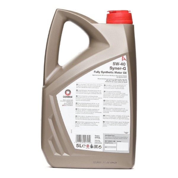 Óleo para motor SYN5L Comma