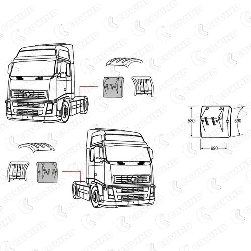 Pára-lama traseiro (TRUCK) Kentanna IBQ 00710134 preço, a partir de 29,05 USD