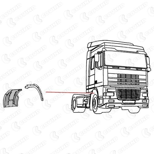 XF0320 Covind Pára-lama traseiro direito