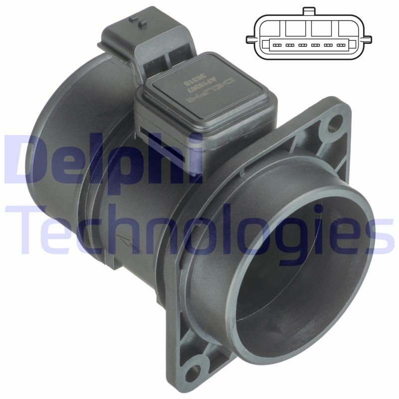 AF1036712B1 Delphi Sensor de fluxo (consumo) de ar, medidor de consumo M.A.F. - (Mass Airflow)