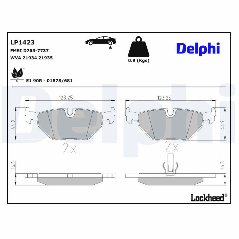 Compre LP1423 Delphi Sapatas do freio traseiras de disco