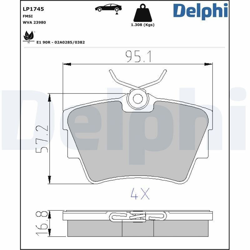 Sapatas do freio traseiras de disco Delphi LP1745 preço, a partir de 22,52 USD