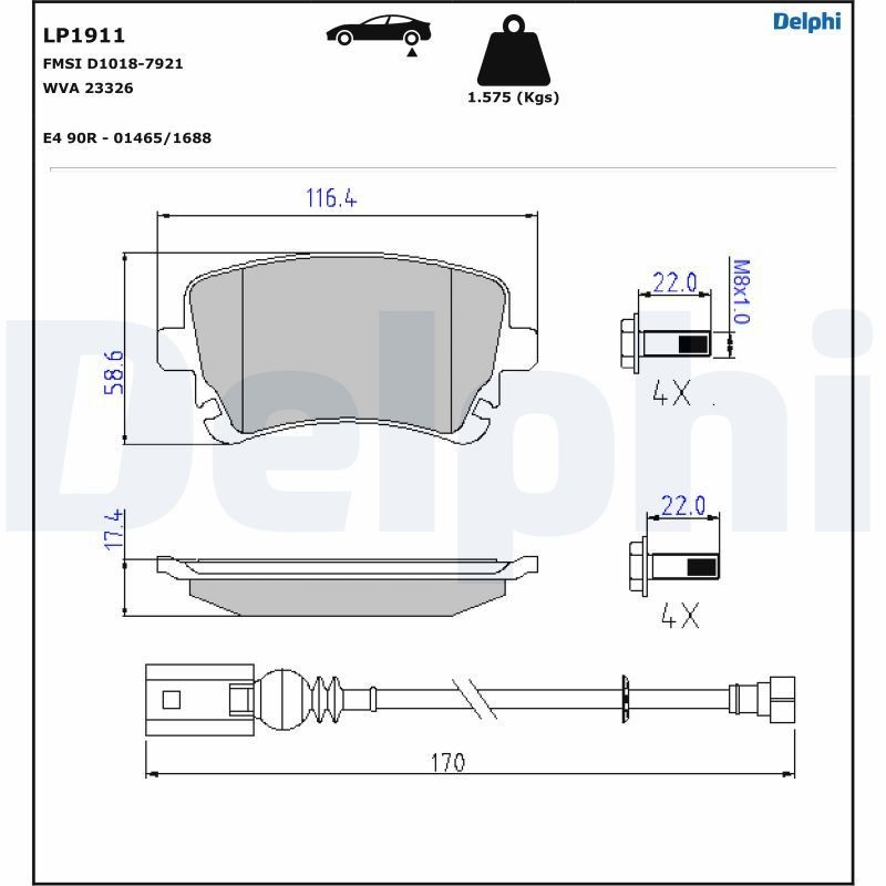 Sapatas do freio traseiras de disco Delphi LP1911 preço, a partir de 34,08 USD