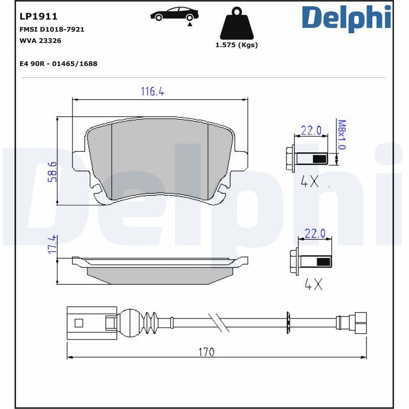 Sapatas do freio traseiras de disco Delphi LP1911 preço, a partir de 34,08 USD