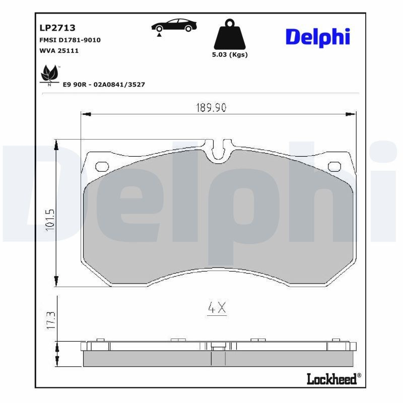 Compre LP2713 Delphi Sapatas do freio dianteiras de disco