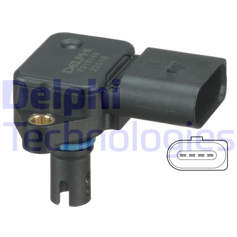 PS10146 Delphi Sensor de pressão no coletor de admissão, MAP