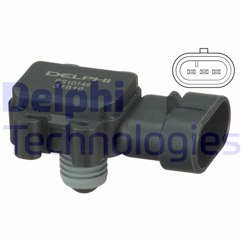 PS10148 Delphi Sensor de pressão no coletor de admissão, MAP