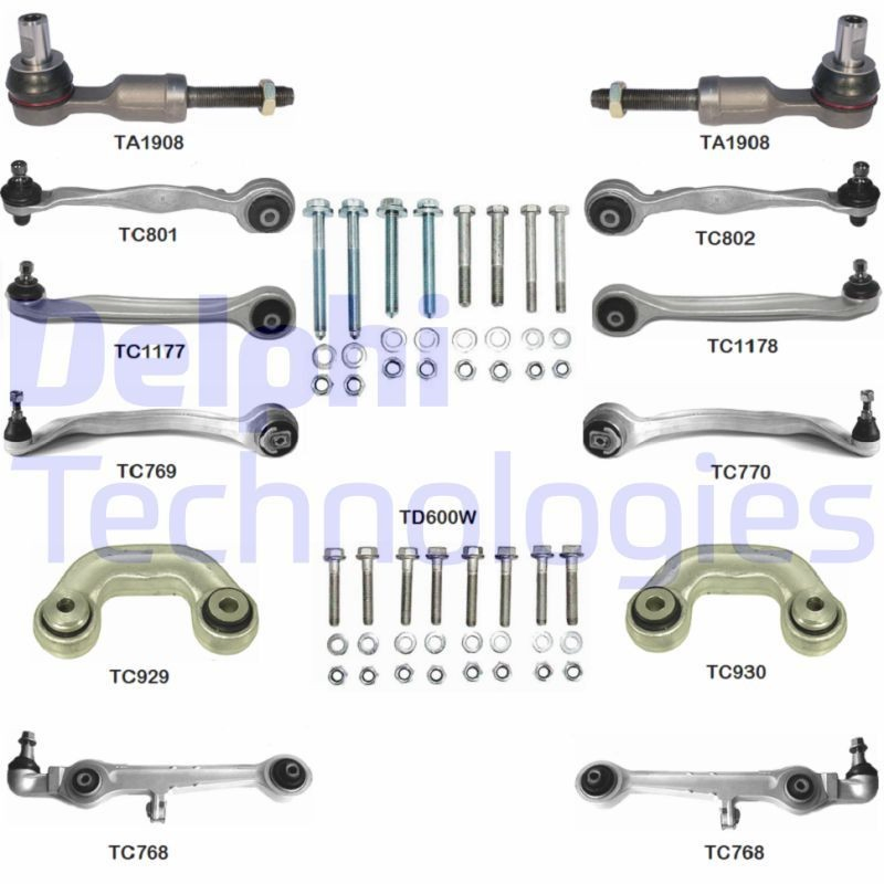 Kit de braços oscilantes de suspensão dianteira TC1400KIT Delphi