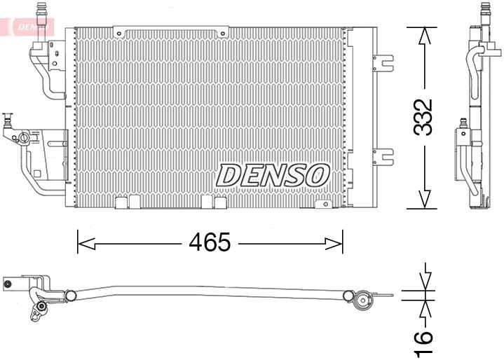 DCN20037 Denso Radiador de aparelho de ar condicionado