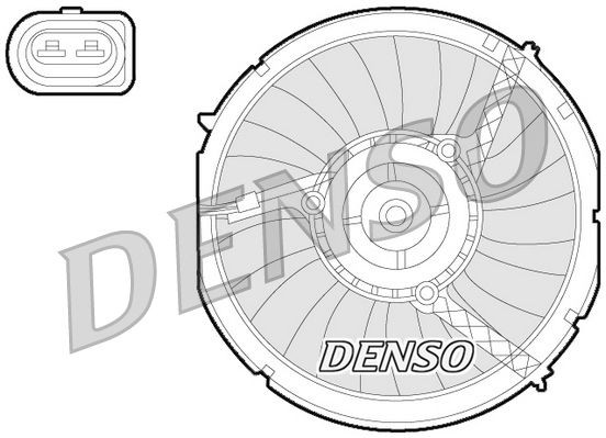 DER02003 Denso Ventilador elétrico de aparelho de ar condicionado montado (motor + roda de aletas)