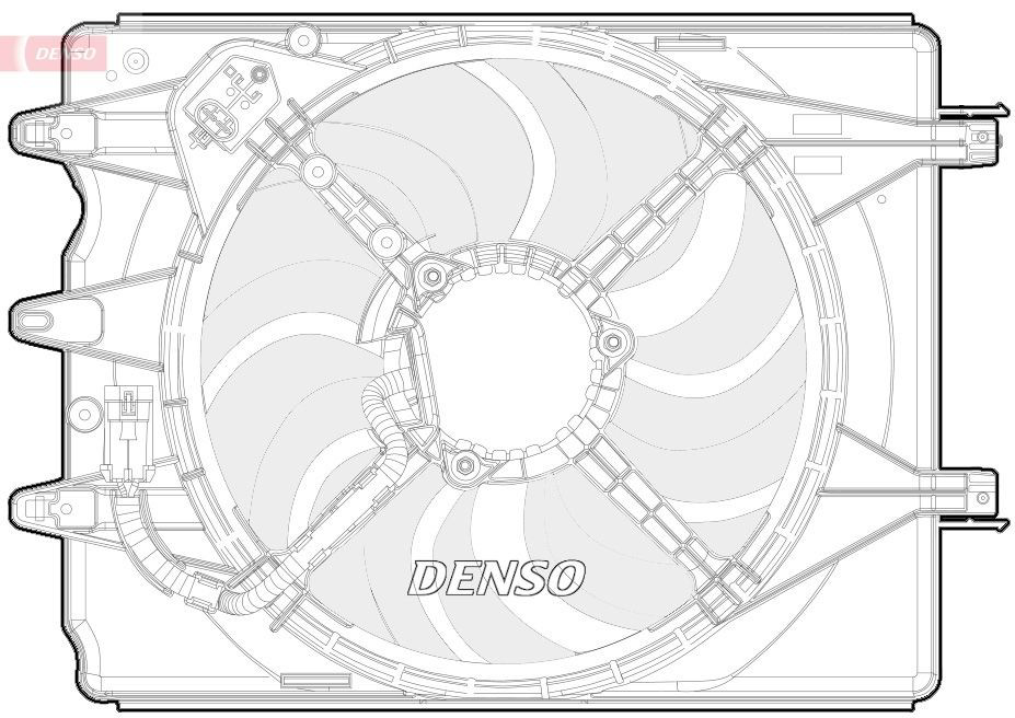 DER09068 Denso Difusor do radiador de esfriamento, montado com motor e roda de aletas