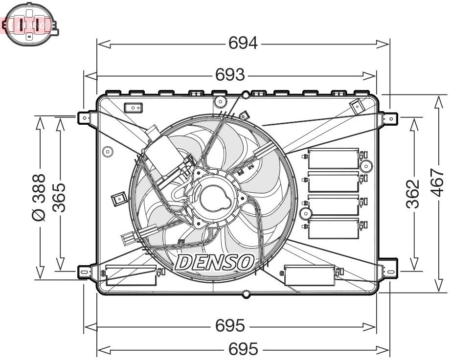 Compre Ventilador elétrico de esfriamento montado (motor + roda de aletas) Ford Kuga 1