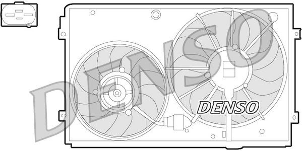 DER32011 Denso Difusor do radiador de esfriamento, montado com motor e roda de aletas