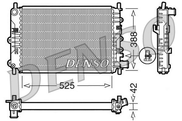DRM10026 Denso Radiador de esfriamento de motor