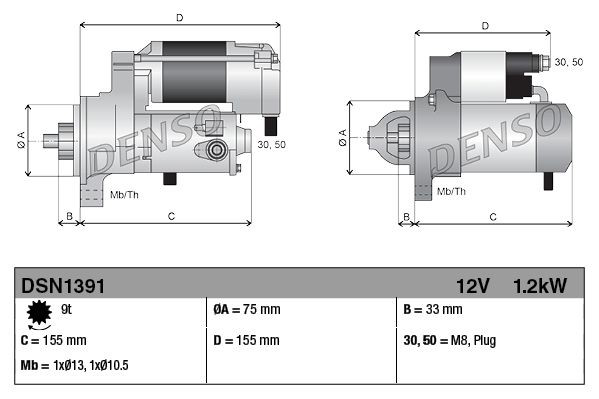 Motor de arranco Denso DSN1391