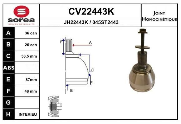 Compre Junta homocinética externa dianteira Volvo V50 