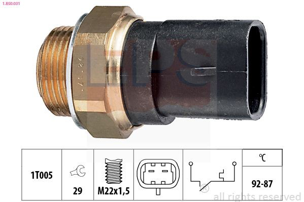 1850031 EPS Sensor de temperatura do fluido de esfriamento (de ativação de ventilador do radiador)